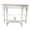 Bàn Console Bán Nguyệt BCS005 Dán Lá Đồng Sơn Nước
