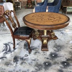 Bàn Ăn Tân Cổ Điển Tròn Gỗ Beech Phi 1200mm, 1600mm BG3