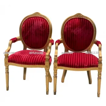Ghế Louis XVI Có Tay Dát Vàng Bọc Vải LI00a3