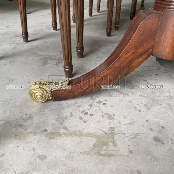 Bộ Bàn Ăn Tân Cổ Điển Ghế Bọc Vải Nhung 1100 x 2400 BG6