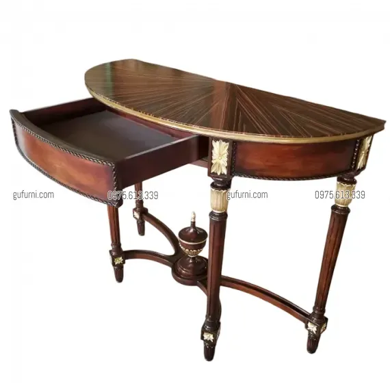 Bàn Console Bán Nguyệt BCS003 Màu Walnut
