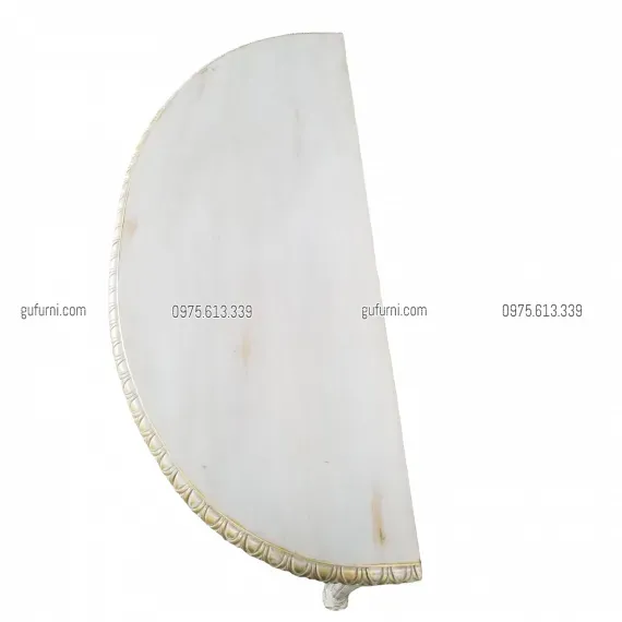 Bàn Console Bán Nguyệt BCS005 Dán Lá Đồng Sơn Nước