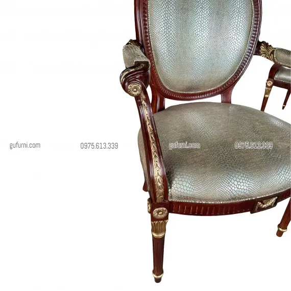 Ghế Louis XVI ArmChair Có Tay Bọc Vải JR Da Trăn