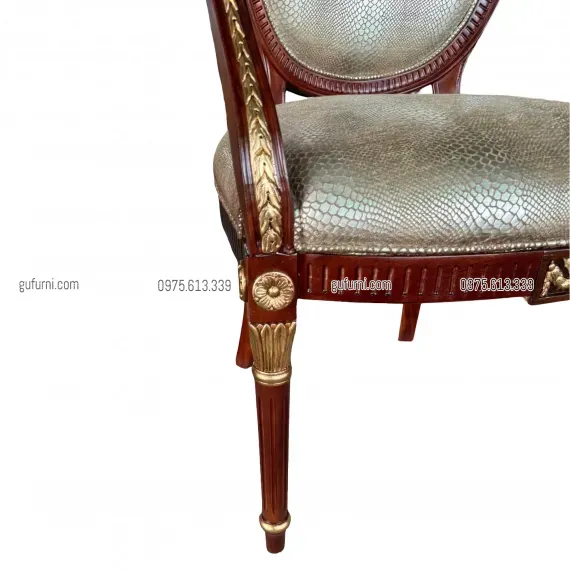 Ghế Louis XVI ArmChair Có Tay Bọc Vải JR Da Trăn