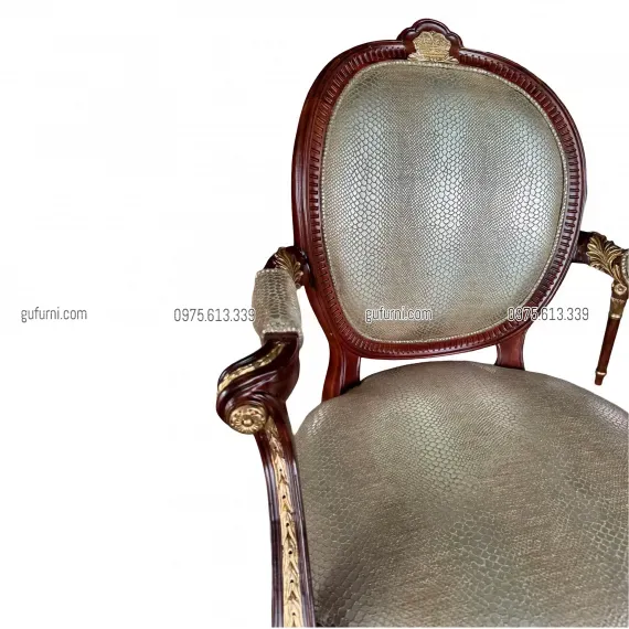Ghế Louis XVI ArmChair Có Tay Bọc Vải JR Da Trăn