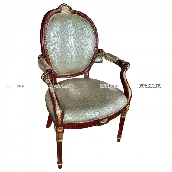 Ghế Louis XVI ArmChair Có Tay Bọc Vải JR Da Trăn