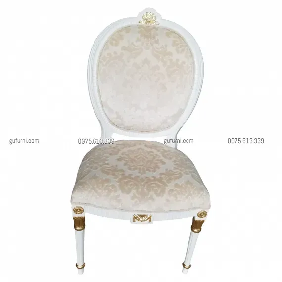 Ghế Louis XVI Không Tay Màu Trắng LI0032
