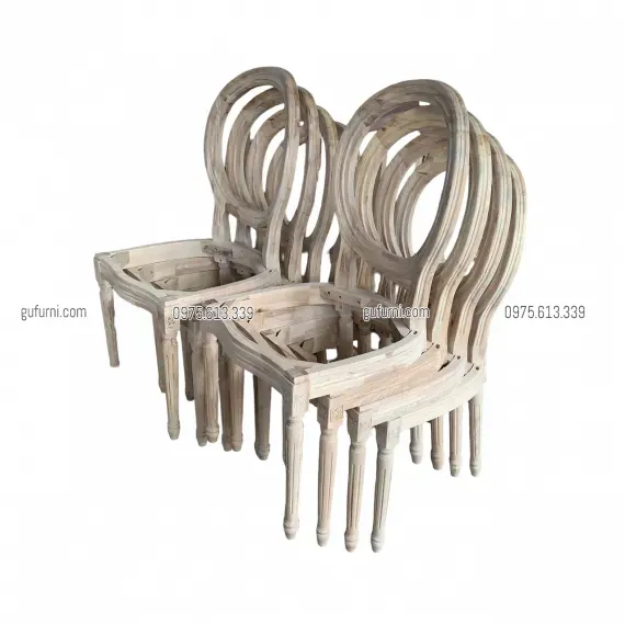 Ghế Louis XVI Không Tay Tựa Lưng Tròn | Gufurni.com | Ghế Louis 16