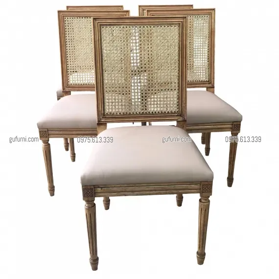 Ghế Louis XVI Không Tay Tựa Mây LI0028