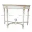 Bàn Console Bán Nguyệt BCS005 Dán Lá Đồng Sơn Nước