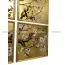 Bộ Tranh Hoa Đào 09 Tấm Vẽ Ngược Trên Kiếng Nền Đồng