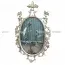 Tranh Gương Vẽ Ngược Dát Lá Bạc Nền Bạc Sang Trọng Với họa Tiết Chim Trĩ Cổ Điển