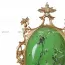 Tranh Gương Vẽ Ngược Dát Lá Vàng Nền Xanh Sang Trọng Với họa Tiết Chim Trĩ Cổ Điển